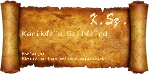 Karikás Szilárd névjegykártya