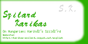 szilard karikas business card